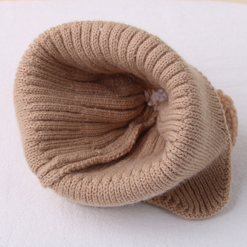 Winter Baby Knitted Beanie With Bear Ear Protection