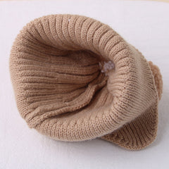 Winter Baby Knitted Beanie With Bear Ear Protection