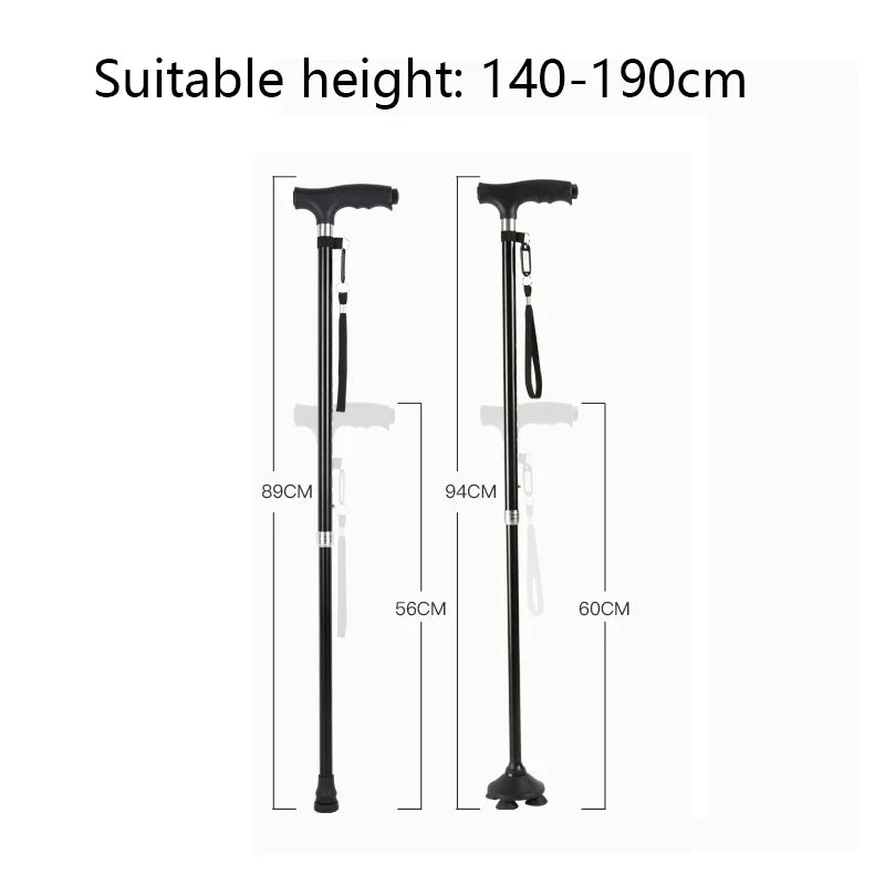 Adjustable Aluminum Walking Stick With Led Light