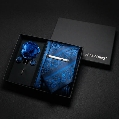 Valentines Gifts For Him Paisley Silk Tie Set With Cufflinks