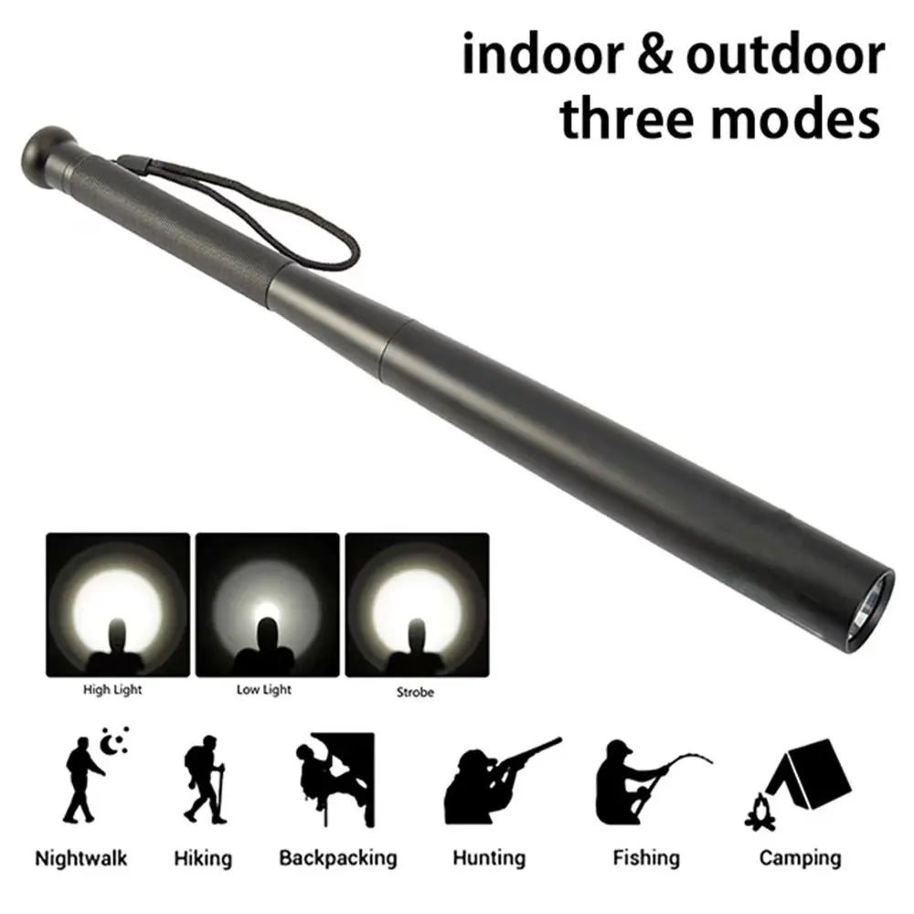 Baseball Bat LED Flashlight Torch Waterproof Aluminum