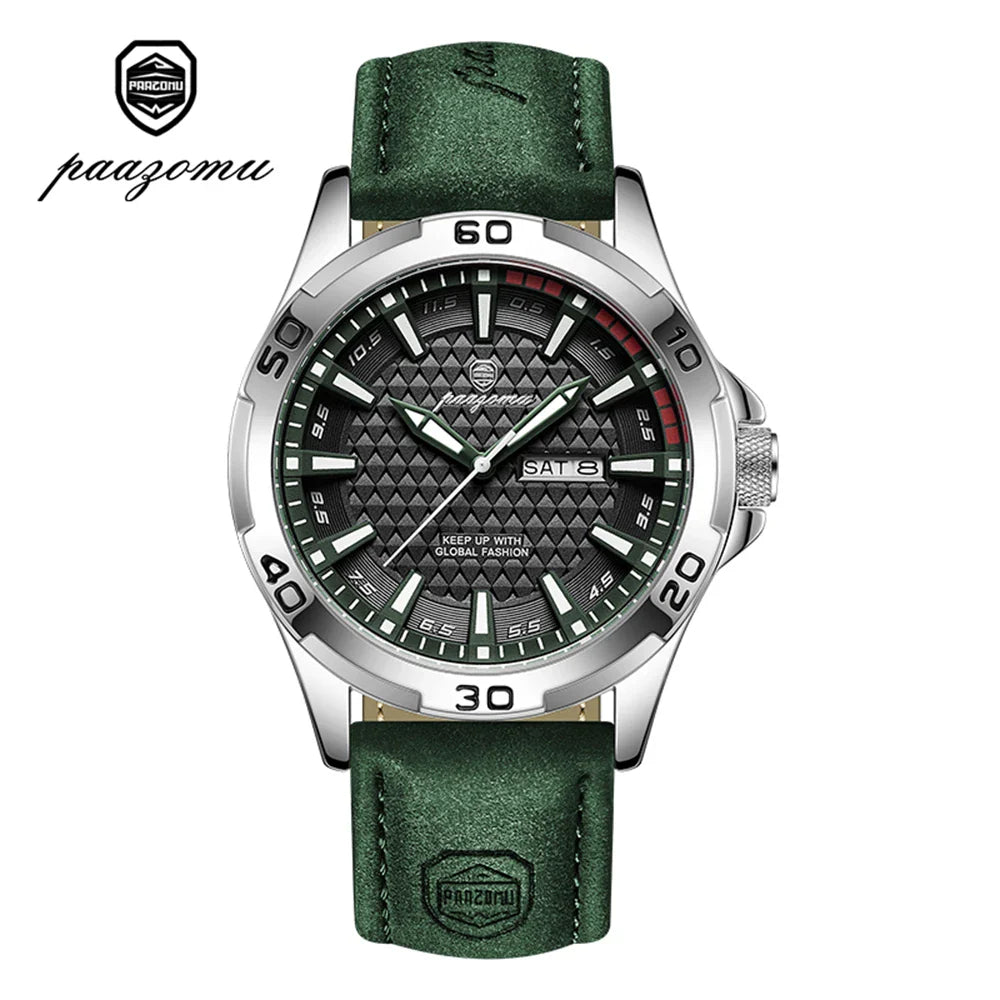 Valentines Gifts For Him Quartz Leather Strap Luminous Date Week Watch