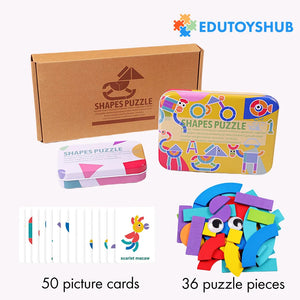 Wooden Pattern Blocks Toddler Puzzles