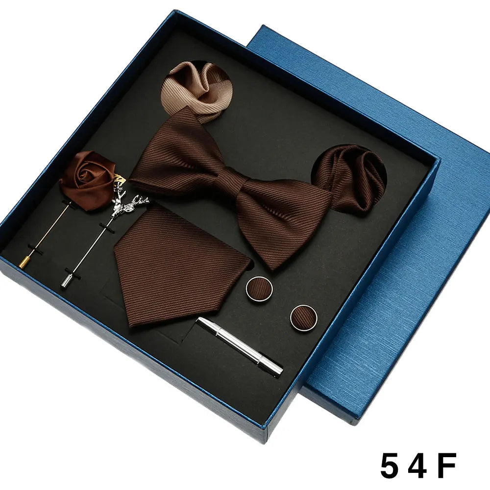 Valentines Gifts For Him Solid Neck Tie Set With Accessories