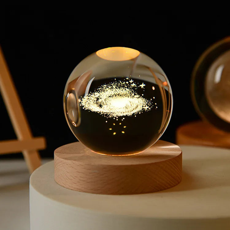 3D Crystal Ball LED Night Light for Bedroom