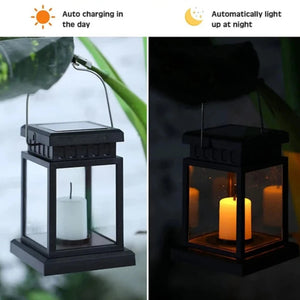 Solar Candle Lantern With Flickering Flame Effect (1Pc)