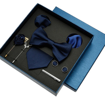 Valentines Gifts For Him Solid Neck Tie Set With Accessories