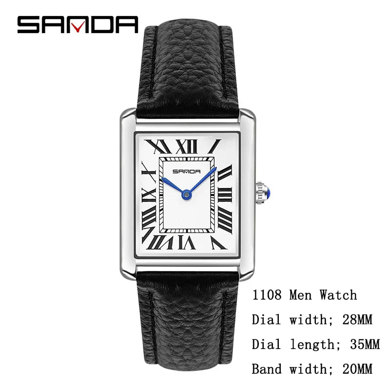 Valentines Gifts For Him Roman Numeral Quartz Leather Strap Watch
