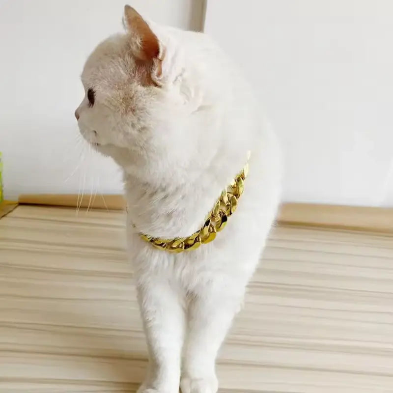 38 Cm Thugpet Thick Cuban Gold Chain Collar For Dogs And Cats