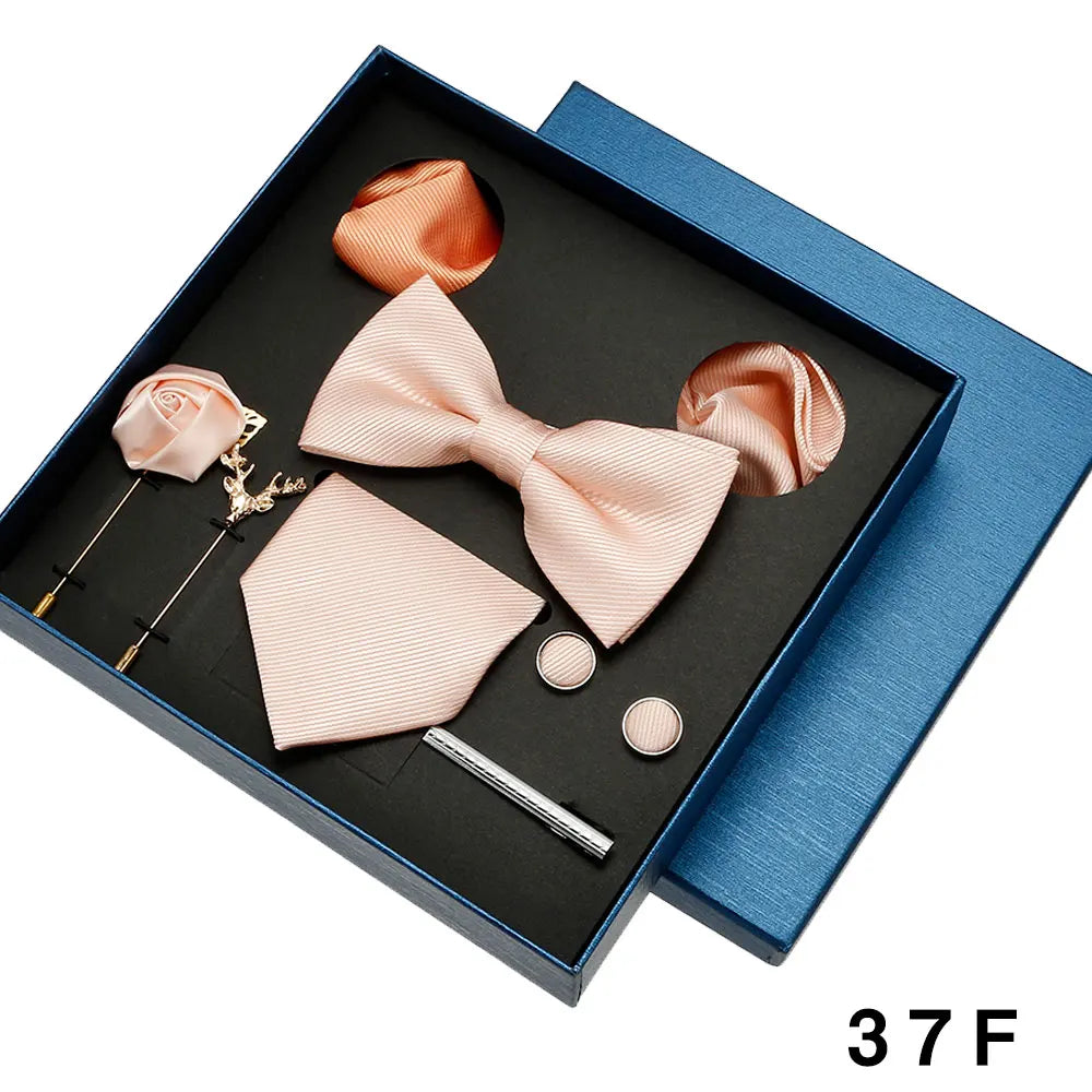 Valentines Gifts For Him Solid Neck Tie Set With Accessories