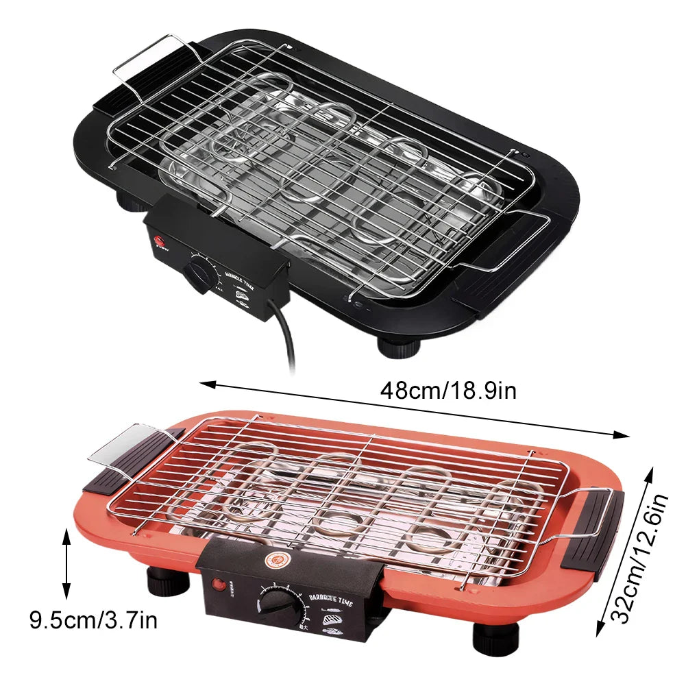 Smokeless Electric Indoor Outdoor BBQ Grill with Versatile Options