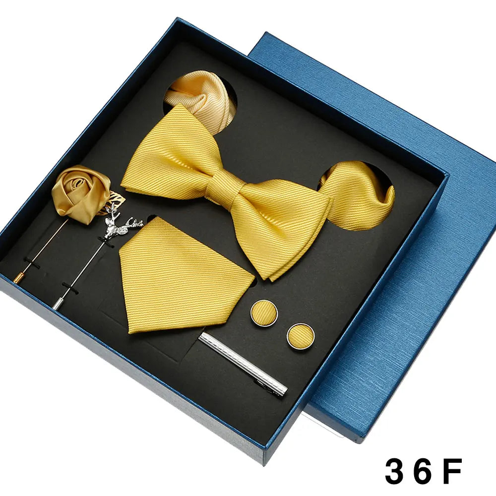 Valentines Gifts For Him Solid Neck Tie Set With Accessories