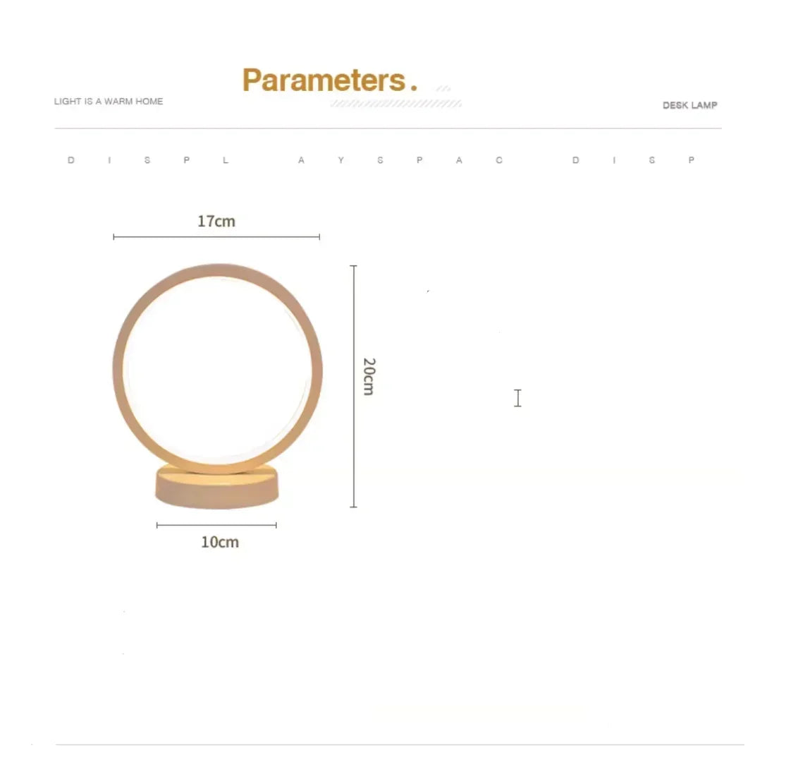 Dimmable Circular LED Table Lamp for Night Lighting