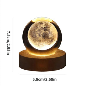 3D Crystal Ball LED Night Light for Bedroom