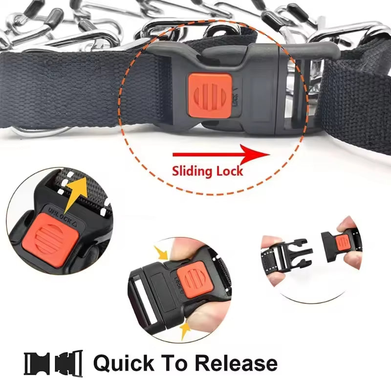 Adjustable Prong Collar With Stainless Steel Links Nylon Cover For Dogs 258828