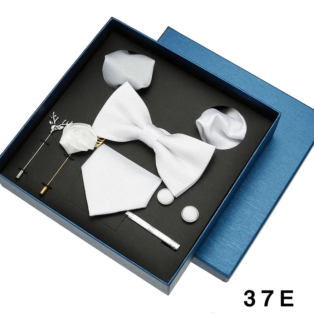 Valentines Gifts For Him Solid Neck Tie Set With Accessories