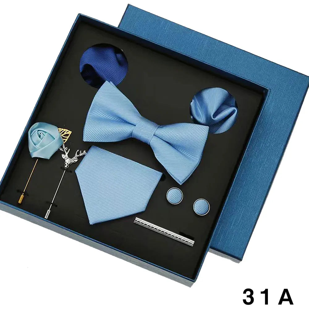 Valentines Gifts For Him Solid Neck Tie Set With Accessories