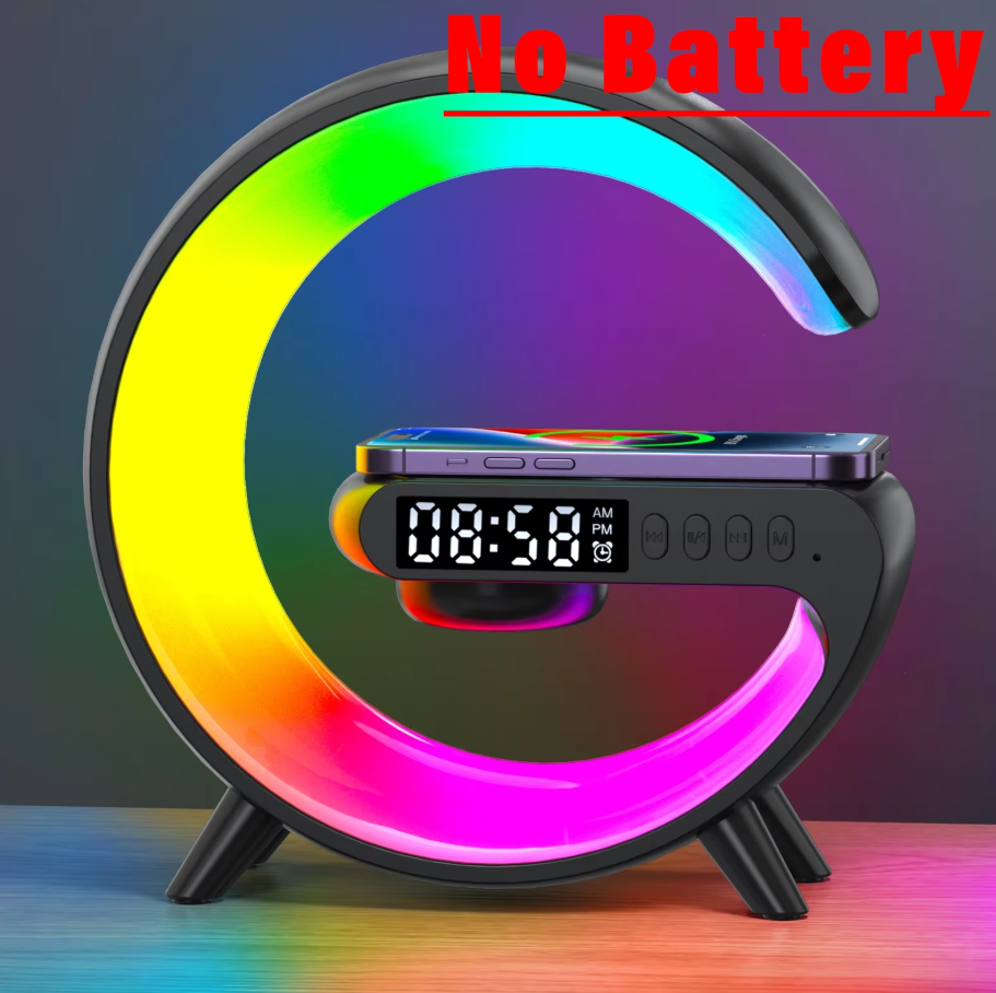 Multifunction Wireless Charger Pad Stand Speaker Tf Rgb Night Light 15W Fast Charging Station For Phones