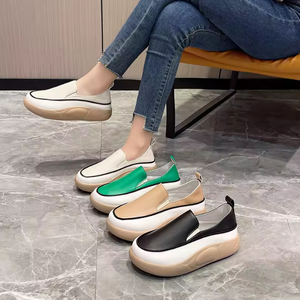 Women'S Thick Sole Low-Cut Leather Shoes