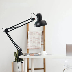 Adjustable Swing Arm Desk Lamp with Clamp Mount