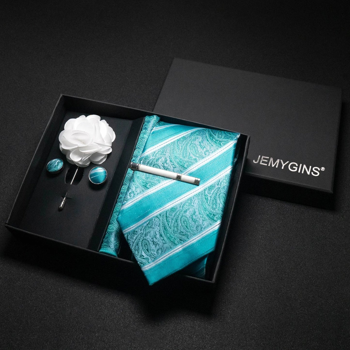 Valentines Gifts For Him Paisley Silk Tie Set With Cufflinks