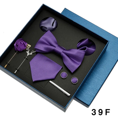Valentines Gifts For Him Solid Neck Tie Set With Accessories
