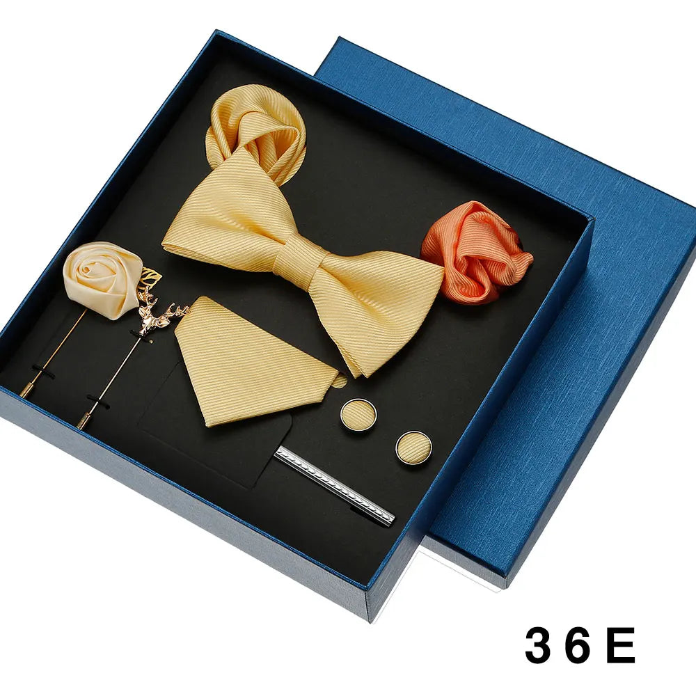 Valentines Gifts For Him Solid Neck Tie Set With Accessories