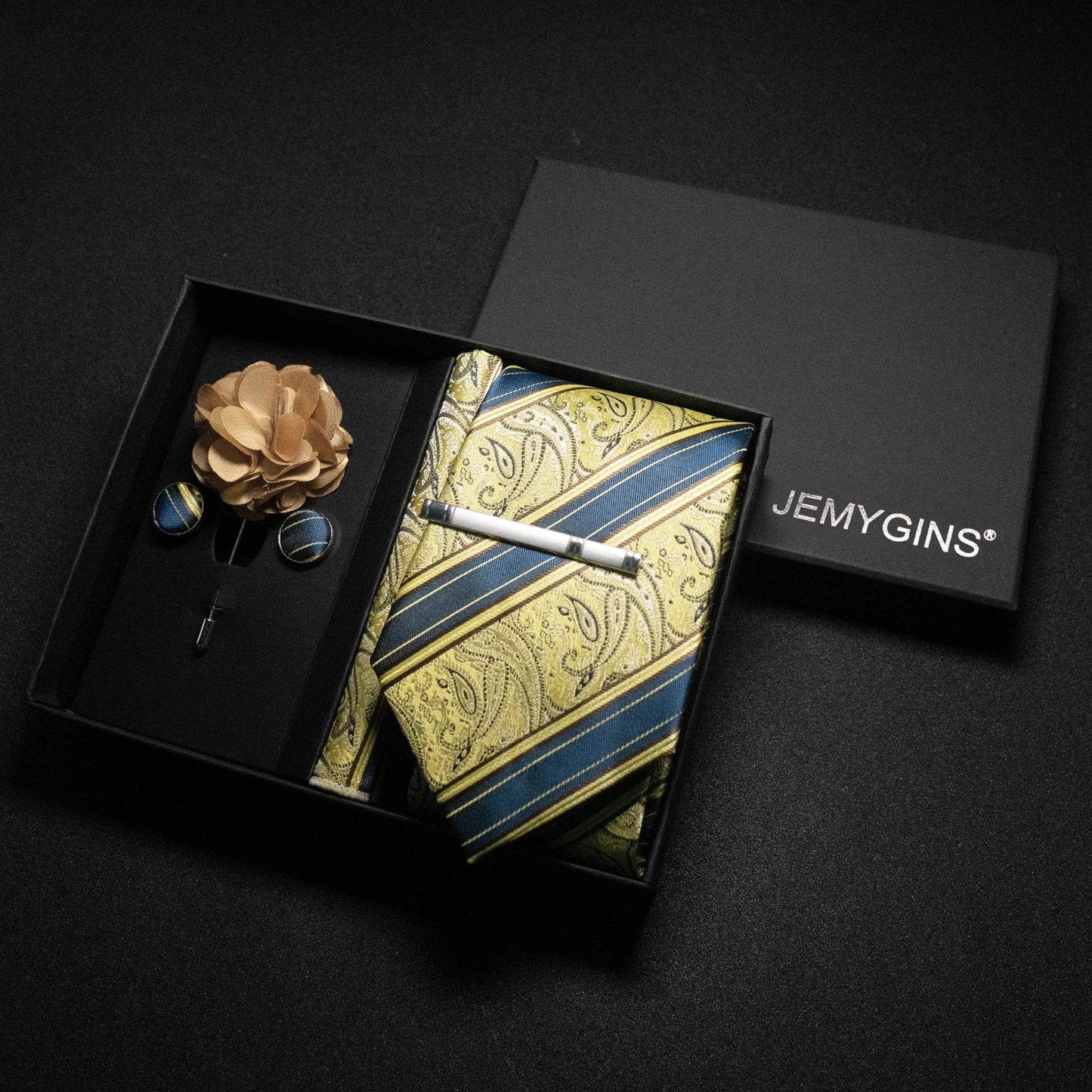 Valentines Gifts For Him Paisley Silk Tie Set With Cufflinks