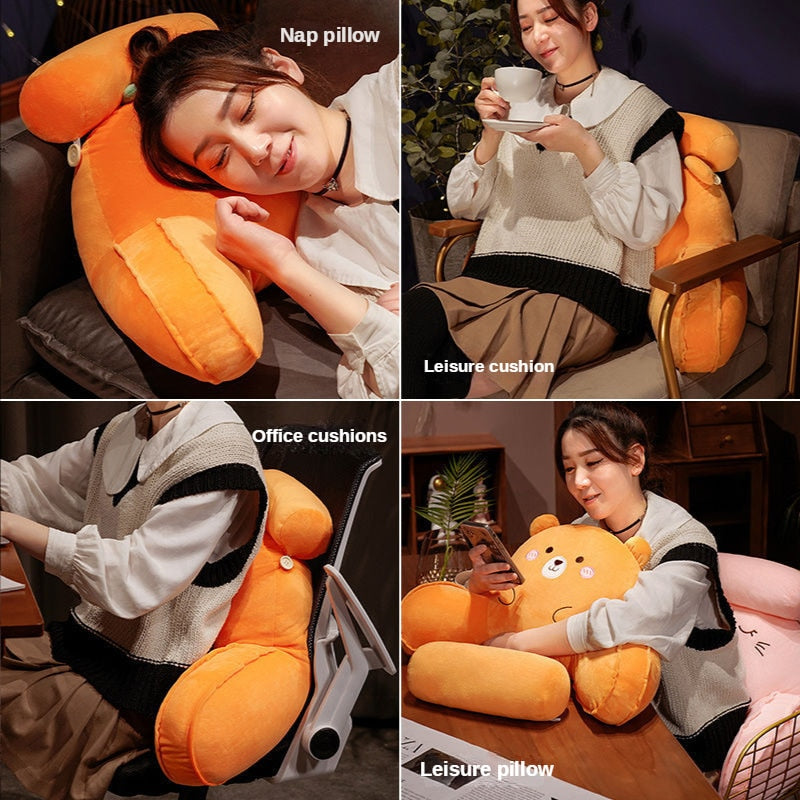 Children'S Backrest Pillow With Arms &Amp; Adjustable Headrest