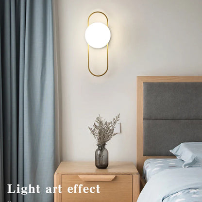 Indoor Glass Ball LED Wall Light – Modern Wall Sconce with G9 9W Bulb for Bedroom, Kitchen, and Living Room - Black & Gold Design 14891917312324-1