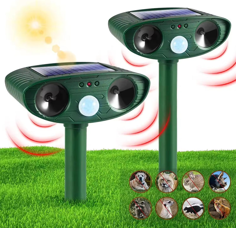 Solar Power Ultrasonic Animal Pest Repeller Infrared Sensor Waterproof Animal Deterrent 8142396260552-al