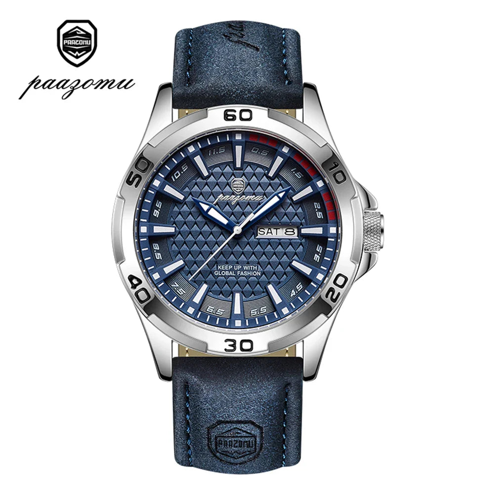 Valentines Gifts For Him Quartz Leather Strap Luminous Date Week Watch