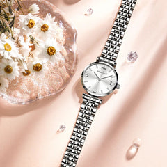 Refined Silver Analog Women'S Watch 32 Mm