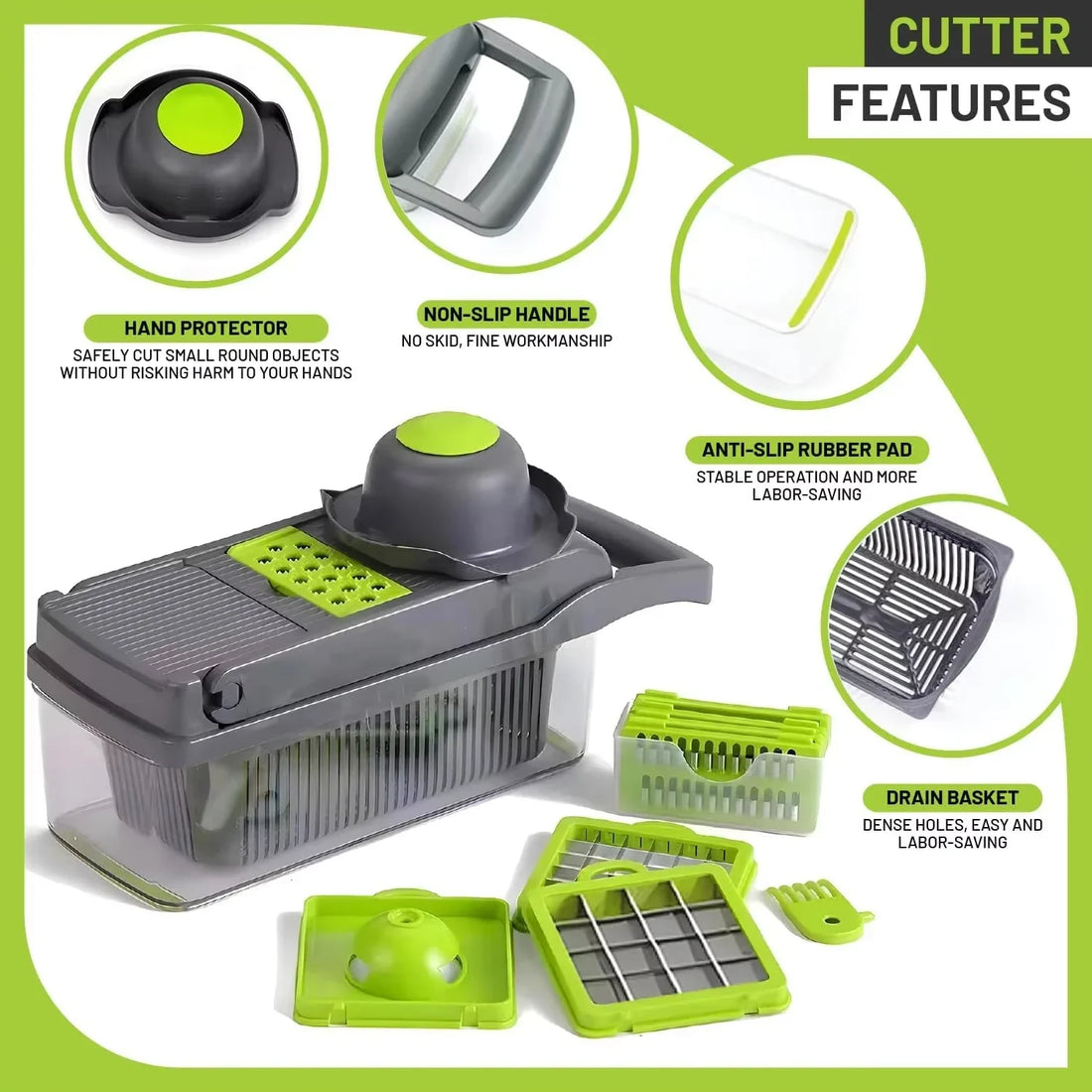 Stainless Steel Vegetable Chopper – Sharp Multi-Purpose Kitchen Slicer 9636067410262-1