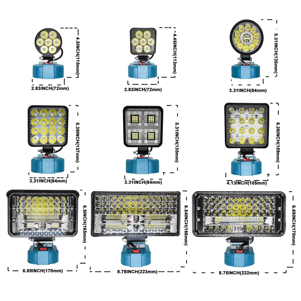 Portable Cordless LED Work Light for Makita Battery 1005007166073791-al