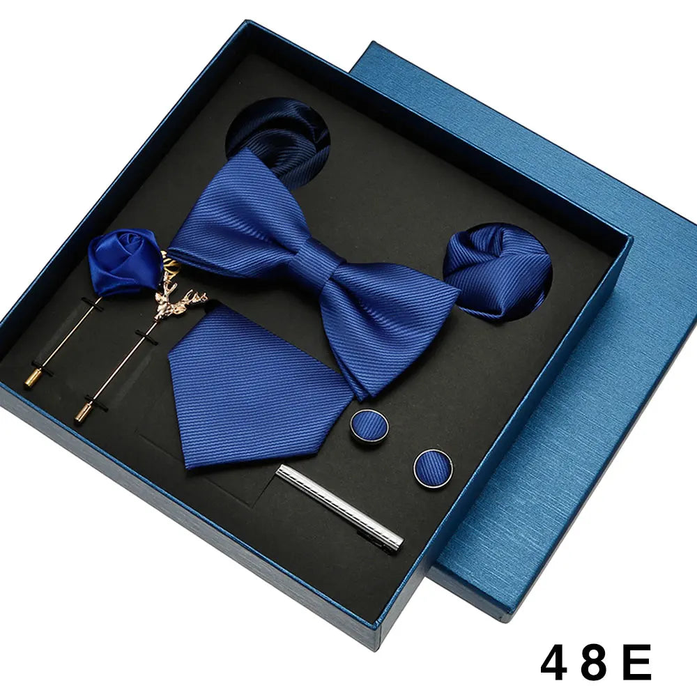 Valentines Gifts For Him Solid Neck Tie Set With Accessories