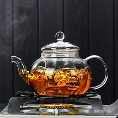 Heat-Resistant Glass Teapot with Filter, 400ml-1000ml