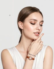 Serena Oval Leather Women Watch Sunny Dial 23.5mm