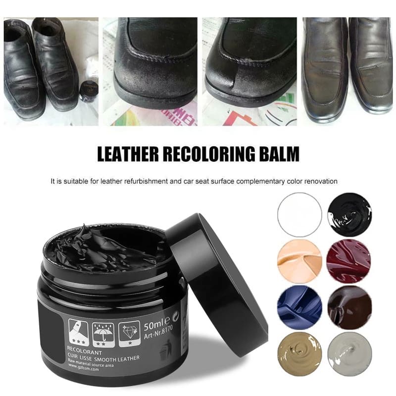 Set of 2 Leather Scratch Repair Cream - Restore and Recolor Balm for Sofas, Bags (9 Colors) 257041