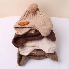 Winter Baby Knitted Beanie With Bear Ear Protection