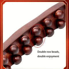 Double Row Wooden Massage Stick with 20 Beads
