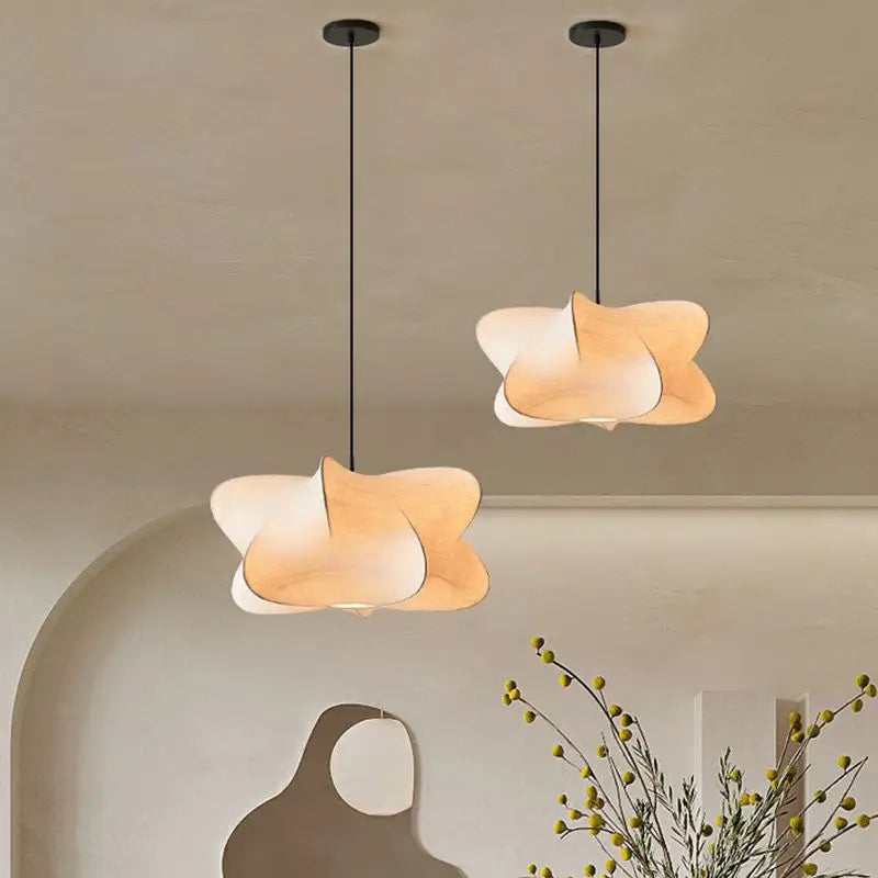 Wabi Sabi Japanese Style Silk Hanging Pendant Lamp 9957105271130-1
