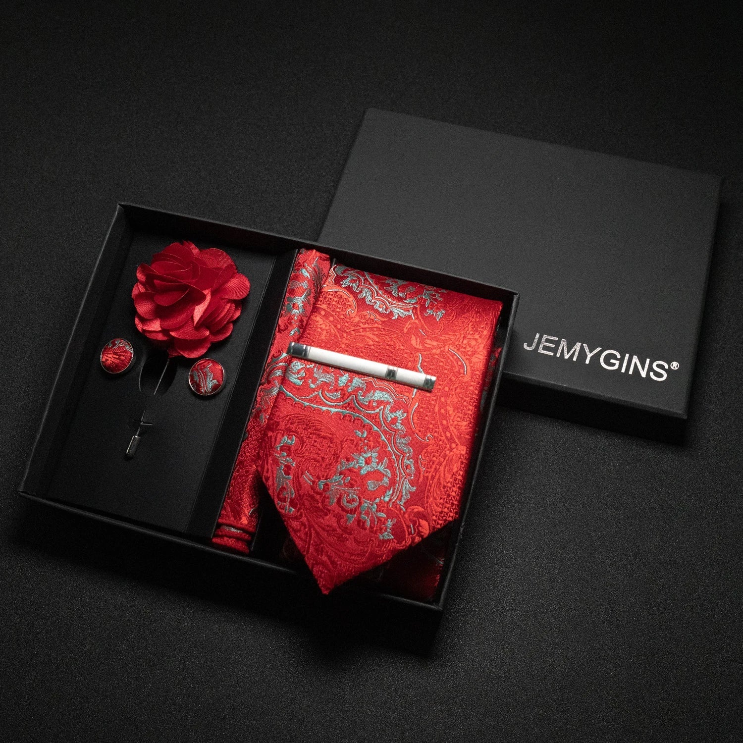 Valentines Gifts For Him Paisley Silk Tie Set With Cufflinks