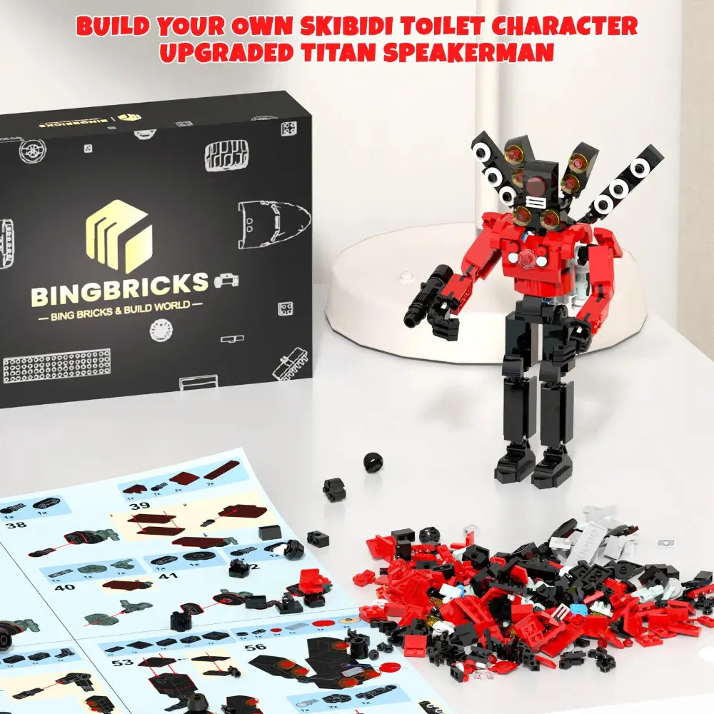 Skibidi Toilet Man Figure Building Block Set, Titan Speakerman Game