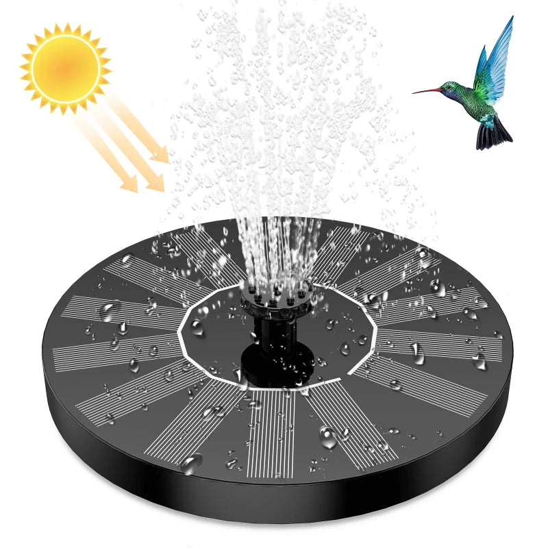 Solar Powered Bird Bath Water Fountain Pump - Garden And Pond