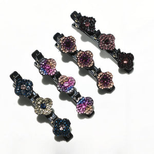 Sparkling Crystal Stone Braided Hair Clips