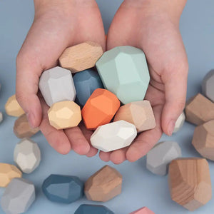 Wooden Balancing Stacking Stones Toy - 36-Piece Set