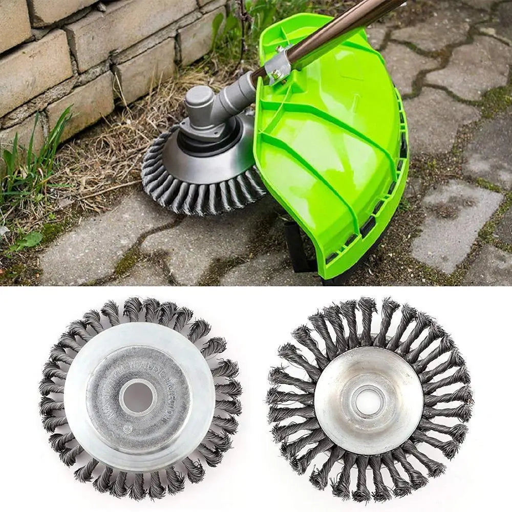 Steel Wire Weed Brush Trimmer Head - Round Lawn Mower Tool