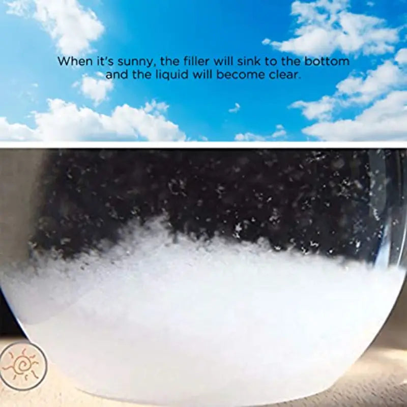 Storm Glass Weather Predicting Forecast Bottle Crystal Desktop Barometer With Wooden Base