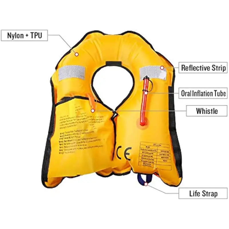 Swimming Life Vest Fishing Jacket 5 Sec Automatic Inflatable Survival